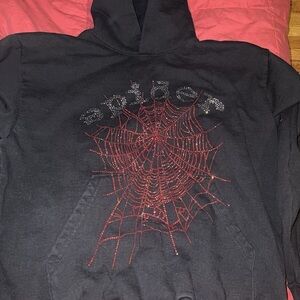 Black Hoodie with Red Spider Web Design any offers